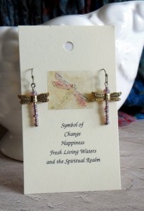 dragonfly earring style A gold